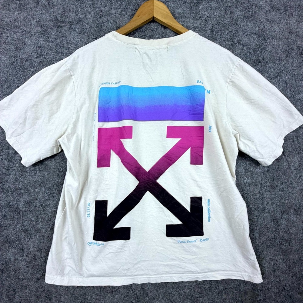Off-White Main Label T-Shirt Mens White Fall Winter Virgil Abloh‎ Arrows Graphic